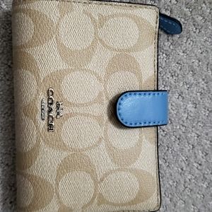 Coach small blue wallet